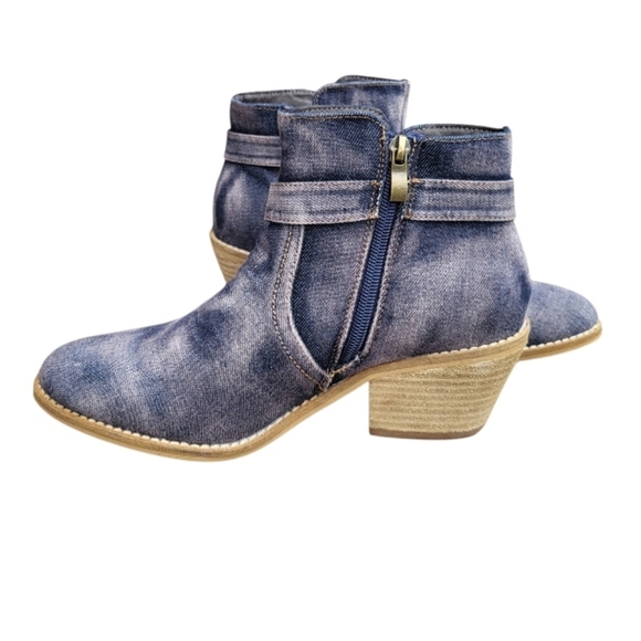 Corkys Denim Washed Blue Fed Up Ankle Western Horse Boot Shoe Blue Jean Women 7 - Picture 4 of 13